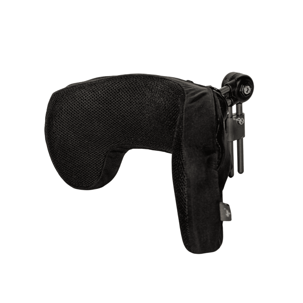 Winged Contoured Headrest Image Winged contoured headrest for wheelchair providing postural support for children and adults
